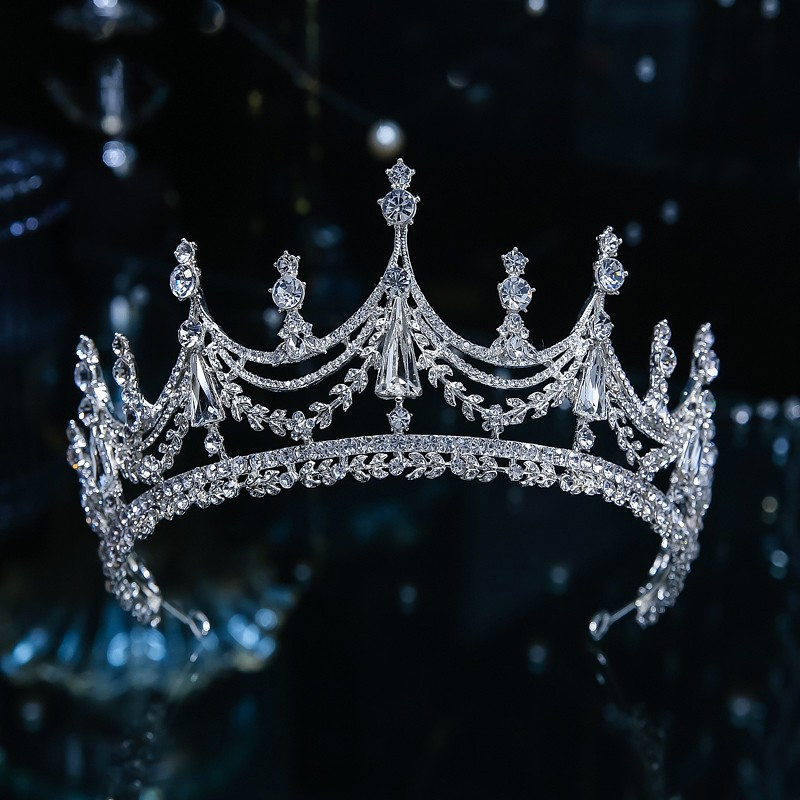 Luxus Változatos Ezüst Színű Kristály Menyasszonyi Tiaras Korona Strasszkő dísztárgyak Diadema Gallérok Fejfedők Esküvői Haj kiegészítők