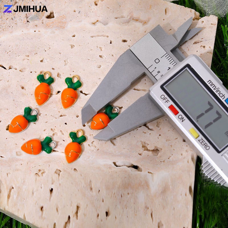 15 DB zománcozott sárgarépa medál medálok ékszerkészítéshez kellékek kézműves kiegészítők barkácsolás kézzel készített fülbevalók nyakláncok karkötők