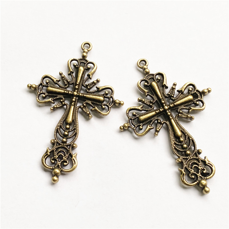 6 buc/Set Loturi Vintage Bronz Stiluri Din aliaj de zinc Iisus Cruce Pandantiv Religioasă Credință Charm Ramă DIY Componente de bijuterii lucrate manual