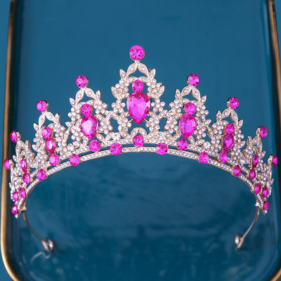 DIEZI koreai luxus többszínű kristálykorona hajkiegészítők tiara női lányoknak esküvői strasszos menyasszonyi koronás haj ékszerek