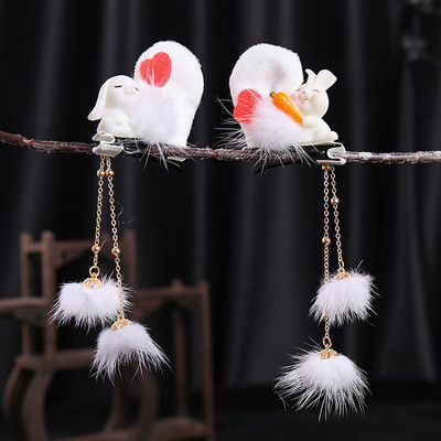 2 buc cleme de păr pentru iepuri tăiate morcov pentru fetițe femei cu ciucuri bile de păr perle agrafe de păr accesorii de păr la modă minunate