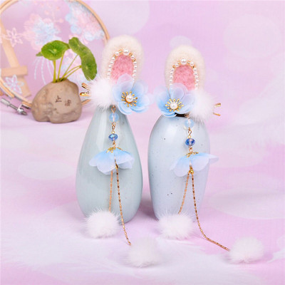 2 buc cleme de păr pentru iepuri tăiate morcov pentru fetițe femei cu ciucuri bile de păr perle agrafe de păr accesorii de păr la modă minunate