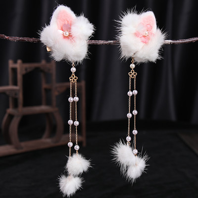 2 buc cleme de păr pentru iepuri tăiate morcov pentru fetițe femei cu ciucuri bile de păr perle agrafe de păr accesorii de păr la modă minunate