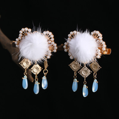 2 buc cleme de păr pentru iepuri tăiate morcov pentru fetițe femei cu ciucuri bile de păr perle agrafe de păr accesorii de păr la modă minunate