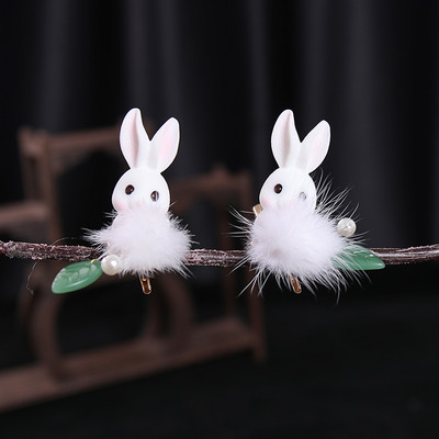 2 buc cleme de păr pentru iepuri tăiate morcov pentru fetițe femei cu ciucuri bile de păr perle agrafe de păr accesorii de păr la modă minunate