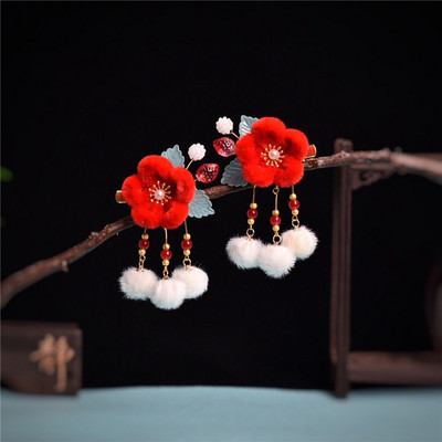 2 buc cleme de păr pentru iepuri tăiate morcov pentru fetițe femei cu ciucuri bile de păr perle agrafe de păr accesorii de păr la modă minunate