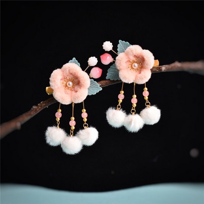 2 buc cleme de păr pentru iepuri tăiate morcov pentru fetițe femei cu ciucuri bile de păr perle agrafe de păr accesorii de păr la modă minunate