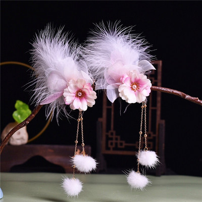 2 buc cleme de păr pentru iepuri tăiate morcov pentru fetițe femei cu ciucuri bile de păr perle agrafe de păr accesorii de păr la modă minunate