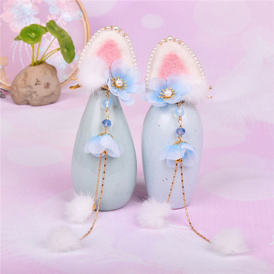 2 buc cleme de păr pentru iepuri tăiate morcov pentru fetițe femei cu ciucuri bile de păr perle agrafe de păr accesorii de păr la modă minunate