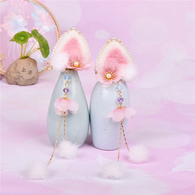 2 buc cleme de păr pentru iepuri tăiate morcov pentru fetițe femei cu ciucuri bile de păr perle agrafe de păr accesorii de păr la modă minunate