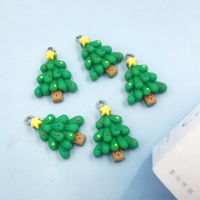 10 τμχ European Christmas Star Tree Charms For Jewelry Making Findings DIY Pendants Σκουλαρίκια Βραχιόλια Χειροποίητα Cute Resin Craft