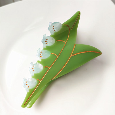 HANGZHI, retro, roz, Sakura, flori de cireș, acetat, agrafă de păr, gheare de păr de rechin, pentru femei, fete, pentru călătorie.