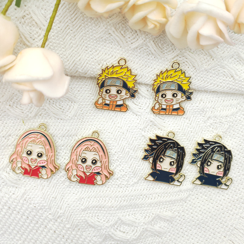 10 buc. Charm din aliaj, cercei cu personaje de desene animate, pandantiv, breloc bricolaj, lanț suspendat, bijuterii, accesorii lucrate manual, farmec pentru cercei