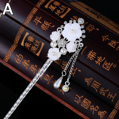 Hiina stiilis juuksepulgad metallist kivist juuksepulgad, naiste tuttid pärlililled, peakatted, juuksenõelad, juukseehted, aksessuaarid