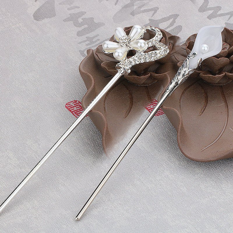 Hiina stiilis juuksepulgad metallist kivist juuksepulgad, naiste tuttid pärlililled, peakatted, juuksenõelad, juukseehted, aksessuaarid