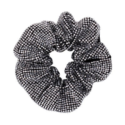 Divat strasszos Női Silk Scrunchie elasztikus kézzel készített haj fekete szalag lófarok tartó fejpánt haj kiegészítők