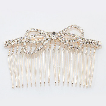 Fashion Crystal Rhinestone Comb Hairpin Wedding Party Bridal Bowknot Crown Hair Clip Festival Κοσμήματα Αξεσουάρ Styling