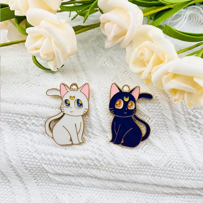 10 ks zliatinových príveskov s kvapkajúcim olejom, kreslených motívov mesačnej mačky, amuletov, náušníc, dizajnérskych príveskov na kľúče, doplnkov pre domácich majstrov.