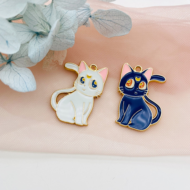 10 ks zliatinových príveskov s kvapkajúcim olejom, kreslených motívov mesačnej mačky, amuletov, náušníc, dizajnérskych príveskov na kľúče, doplnkov pre domácich majstrov.