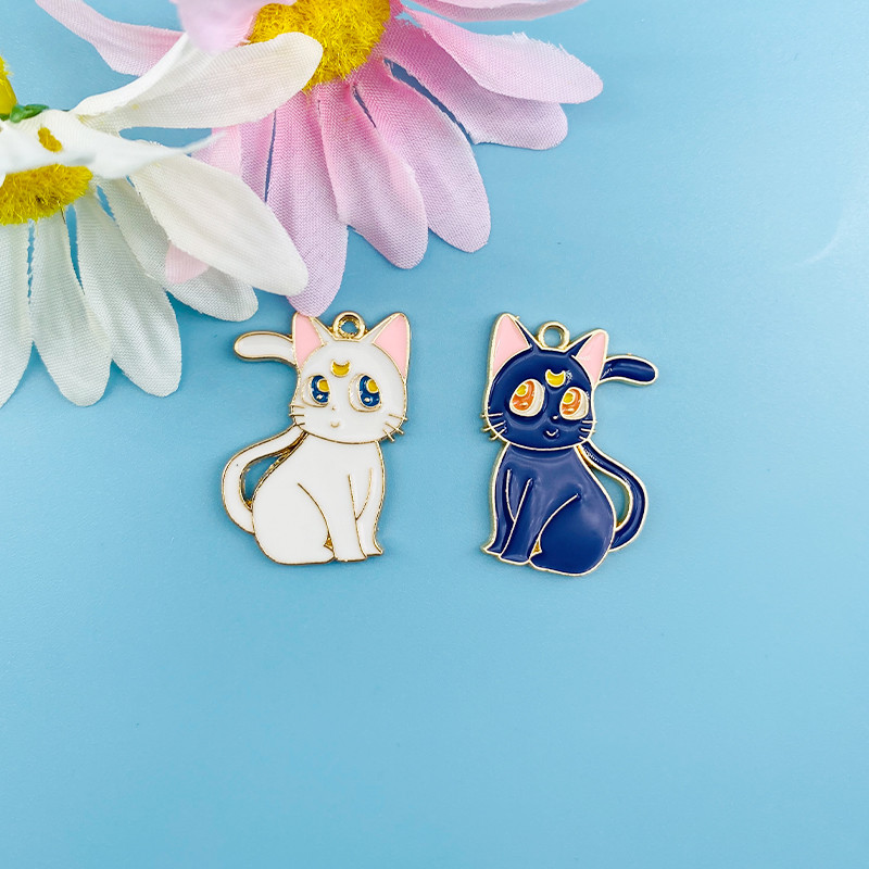 10 ks zliatinových príveskov s kvapkajúcim olejom, kreslených motívov mesačnej mačky, amuletov, náušníc, dizajnérskych príveskov na kľúče, doplnkov pre domácich majstrov.