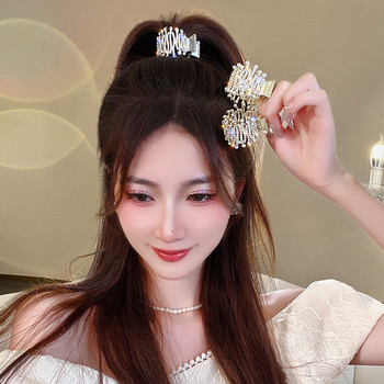 Метална щипка за коса YAMEGA за жени Перлени скоби Държач за опашка с кристали Ноктчета за коса Щифтове Шапки Корейски летни аксесоари за коса