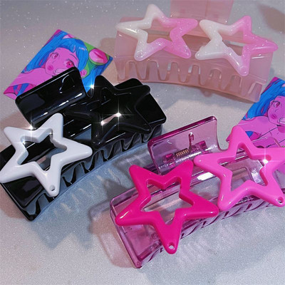 Harajuku Lolita Hollow Star Pentagram hajkarmok nőknek Sweet Girly Charm Trend hajcsat Esztétika Y2k Hajkiegészítők Új