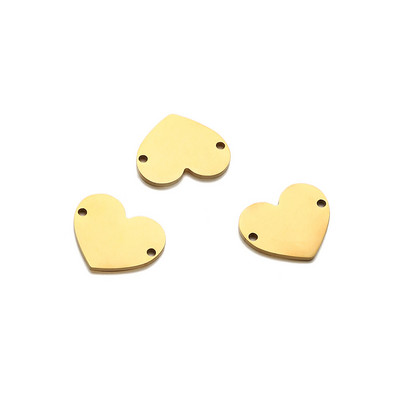 10 tk/partii roostevabast terasest toorik kahe auguga südameripats käevõrude valmistamiseks käsitsi valmistatud ehete tarvikute jaoks