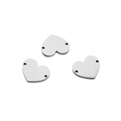 10 tk/partii roostevabast terasest toorik kahe auguga südameripats käevõrude valmistamiseks käsitsi valmistatud ehete tarvikute jaoks