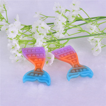 6 τμχ/συσκευασία Μεγάλο μέγεθος Kawaii Charms Rainbow Unicorn Mermaid Popsicle Pineapple Charms for DIY Jewelry