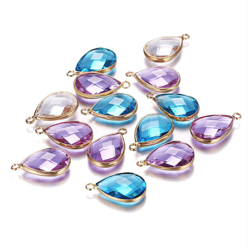 10 tk/partii vaskkompveki värvi vesitilga kristallvõlusid ehete meisterdamiseks käsitsi valmistatud kristallist pisarripatsite tarvikud