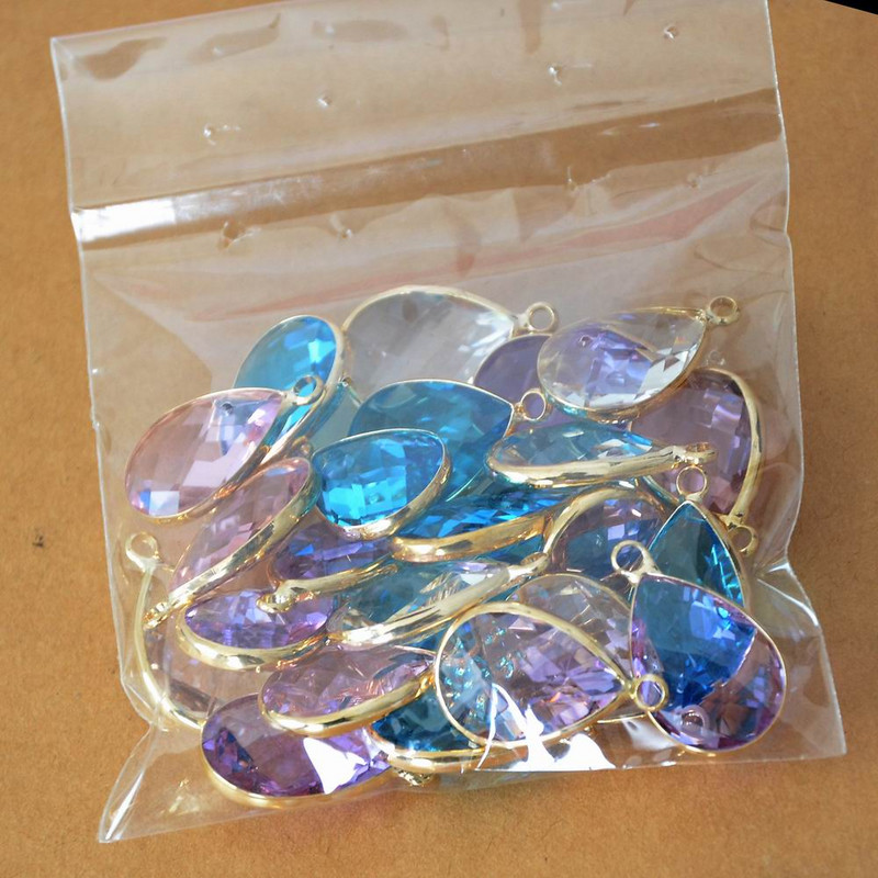 10 tk/partii vaskkompveki värvi vesitilga kristallvõlusid ehete meisterdamiseks käsitsi valmistatud kristallist pisarripatsite tarvikud