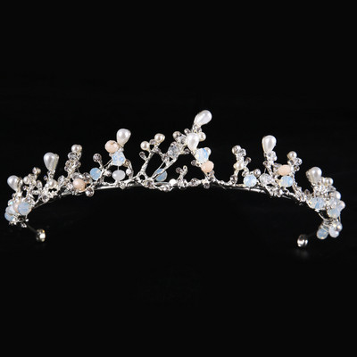 Pulmakroon pruudikuningannale tiaara koos kõrvarõngakomplektiga kivikristallidest tiaarastest pruudikroon Juuksed Luksuslikud ehted aksessuaarid