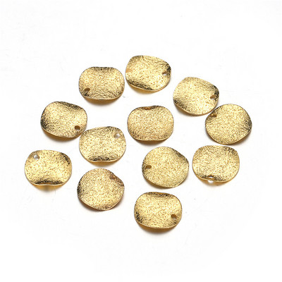 50 tk/partii 10 mm vasest võluripatsid Ebaühtlane ümmargune messingist toon Stardust Tühi tembeldussildi amulettid isetegemise ehete valmistamiseks