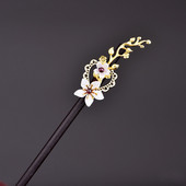 Elegantne moevärv säilitavad vaselehed granaatlilled puidust juuksepulgad Vana-Hiina palee printsessi juukseehted