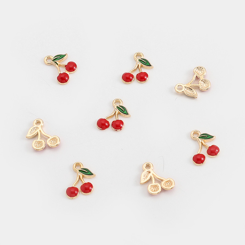 20 tk emailiga mini-puuvilja-kirssvõlusid kirssidega ripatsid kõrvarõngaks kaelakeed käsitsi valmistatud käsitööna ehete aksessuaarid