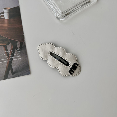 Bőr Letter Cloud Wave Edge Bobby Pin női koreai Sweet Girly Charm hajcsat Esztétikus divat Hajkiegészítők Ajándék