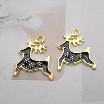 10 ΤΕΜ. Σμάλτο Cartoon Deer Charms 18*20mm Μικτά Χρώματα Κράμα Χριστουγεννιάτικο Κολιέ Κρεμαστό βραχιόλι Σκουλαρίκια Σκουλαρίκια Αξεσουάρ κοσμημάτων