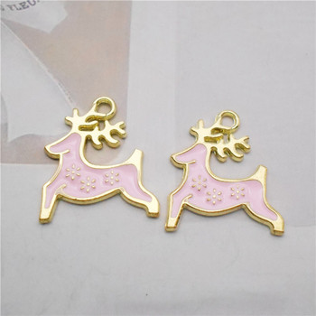 10 ΤΕΜ. Σμάλτο Cartoon Deer Charms 18*20mm Μικτά Χρώματα Κράμα Χριστουγεννιάτικο Κολιέ Κρεμαστό βραχιόλι Σκουλαρίκια Σκουλαρίκια Αξεσουάρ κοσμημάτων