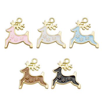 10 ΤΕΜ. Σμάλτο Cartoon Deer Charms 18*20mm Μικτά Χρώματα Κράμα Χριστουγεννιάτικο Κολιέ Κρεμαστό βραχιόλι Σκουλαρίκια Σκουλαρίκια Αξεσουάρ κοσμημάτων