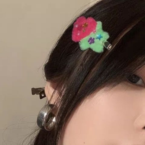 Y2k Aesthetics Värviline Rhinestone Love Heart Palus juuksenõel naistele Armas armas juukseklamber Jaapani Harajuku juukseaksessuaarid