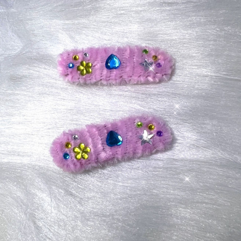 Y2k Aesthetics Värviline Rhinestone Love Heart Palus juuksenõel naistele Armas armas juukseklamber Jaapani Harajuku juukseaksessuaarid