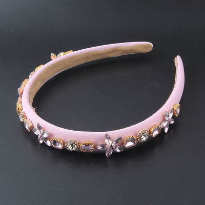 Uus värviline kristallidega inkrusteeritud käsnast kivist peapael Euroopa ja Ameerika barokkstiilis laia äärega kivist peapael