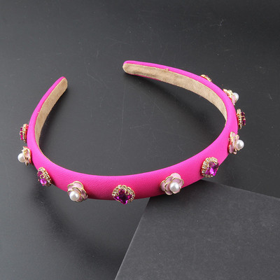 Uus värviline kristallidega inkrusteeritud käsnast kivist peapael Euroopa ja Ameerika barokkstiilis laia äärega kivist peapael