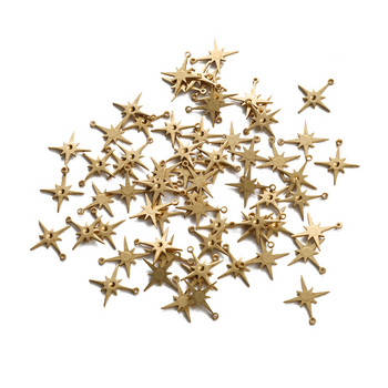 50 τμχ/τσάντα Brass Star Geometry Charms Κρεμαστό για DIY Κοσμήματα Σκουλαρίκια Κολιέ Βραχιόλια Χειροτεχνίες Χειροποίητα Κάνοντας ευρήματα