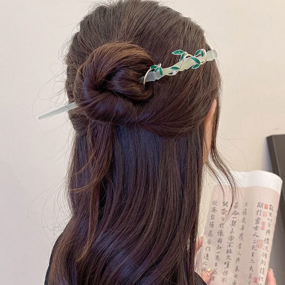 Hiina läbipaistvast bambusest sõlme imitatsioonist nefriit-juuksepulk naistele elegantne temperament võluv juuksenõel Vintage antiiksed juukseaksessuaarid