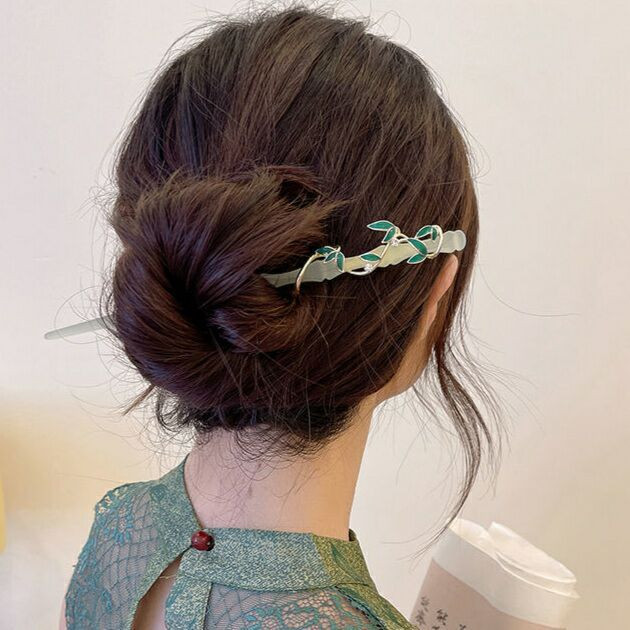 Hiina läbipaistvast bambusest sõlme imitatsioonist nefriit-juuksepulk naistele elegantne temperament võluv juuksenõel Vintage antiiksed juukseaksessuaarid