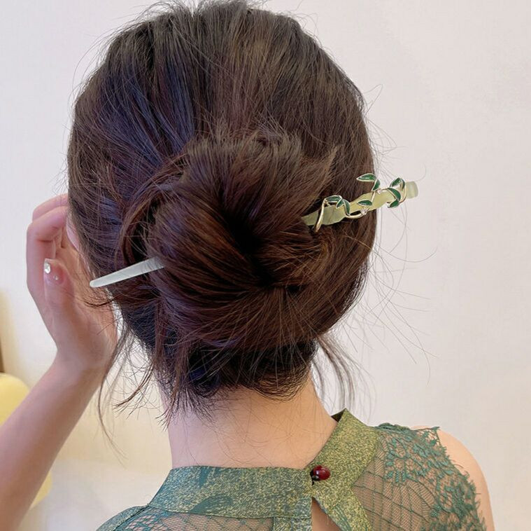 Hiina läbipaistvast bambusest sõlme imitatsioonist nefriit-juuksepulk naistele elegantne temperament võluv juuksenõel Vintage antiiksed juukseaksessuaarid