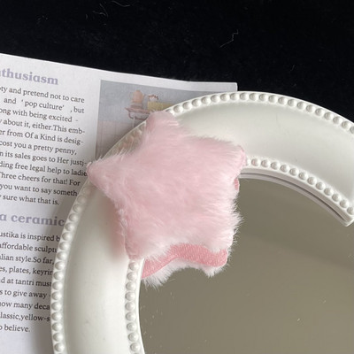 Harajuku viacfarebná plyšová pentagramová hviezda sponka do vlasov pre ženy sladká roztomilá dievčenská sponka do vlasov estetické Y2k vlasové doplnky darček