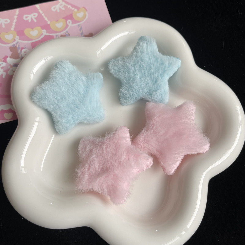 Harajuku viacfarebná plyšová pentagramová hviezda sponka do vlasov pre ženy sladká roztomilá dievčenská sponka do vlasov estetické Y2k vlasové doplnky darček