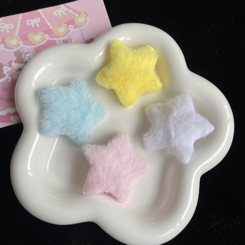 Harajuku viacfarebná plyšová pentagramová hviezda sponka do vlasov pre ženy sladká roztomilá dievčenská sponka do vlasov estetické Y2k vlasové doplnky darček